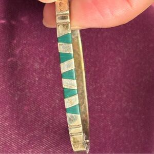 Elegant Gold and Green Bangle Bracelet